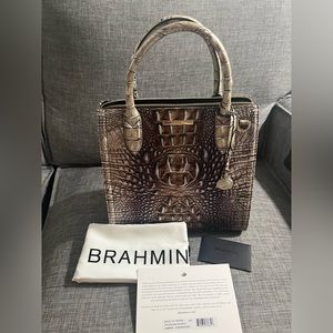 Brahmin Caroline espresso Melbourne Leather Satchel Handbag Small NWT